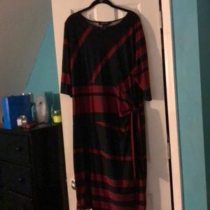 Black and Crimson striped dress.